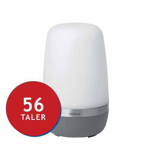 Moderne Tischlampe in Weiß und Grau, minimalistische Gestaltung, Rabattaktion von 56 Talern.
