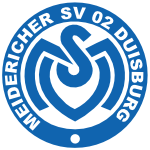 Logo des Meidericher SV 02 Duisburg in Blau und Weiß, sportliche Darstellung des Vereins.