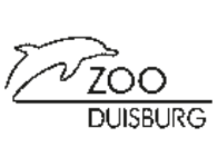Logo des Duisburger Zoos mit einem stilisierten Delphin.