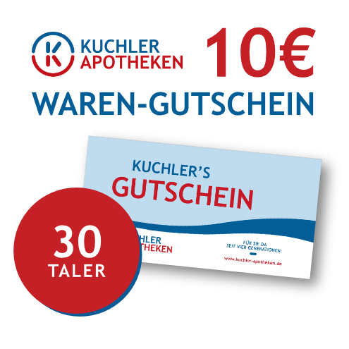 Gutschein über 10 Euro von Kuchler Apotheken, 30 Taler.
