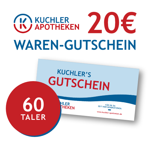 Gutschein über 20€ von Kuchler Apotheken, Wert: 60 Taler.